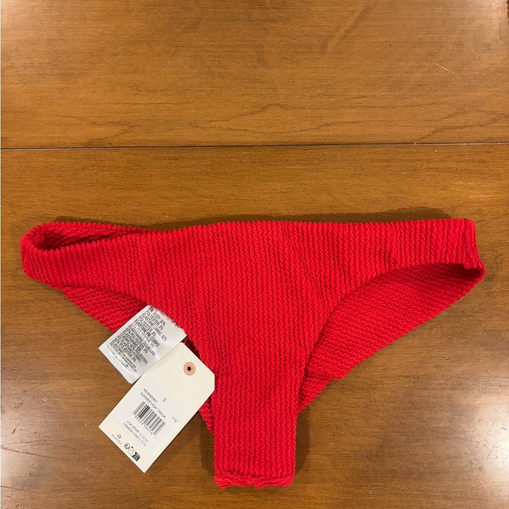 Billabong Red Ribbed Bikini Bottom - Picture 4 of 8